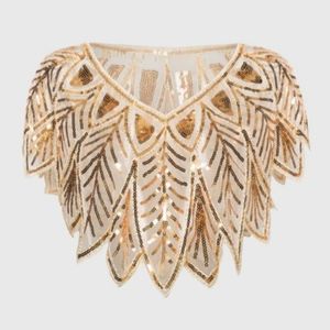 1920s Sequin Gatsby Flapper Shawl